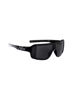FORCE Damen-/Jugend-Sonnenbrille CHIC, schwarz-weiß, schwarze Gläser 90961