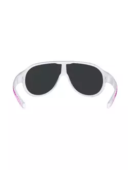 FORCE Damen-/Jugendbrille, ROSIE Sonnenbrille, weiß und pink, schwarze Gläser 90965