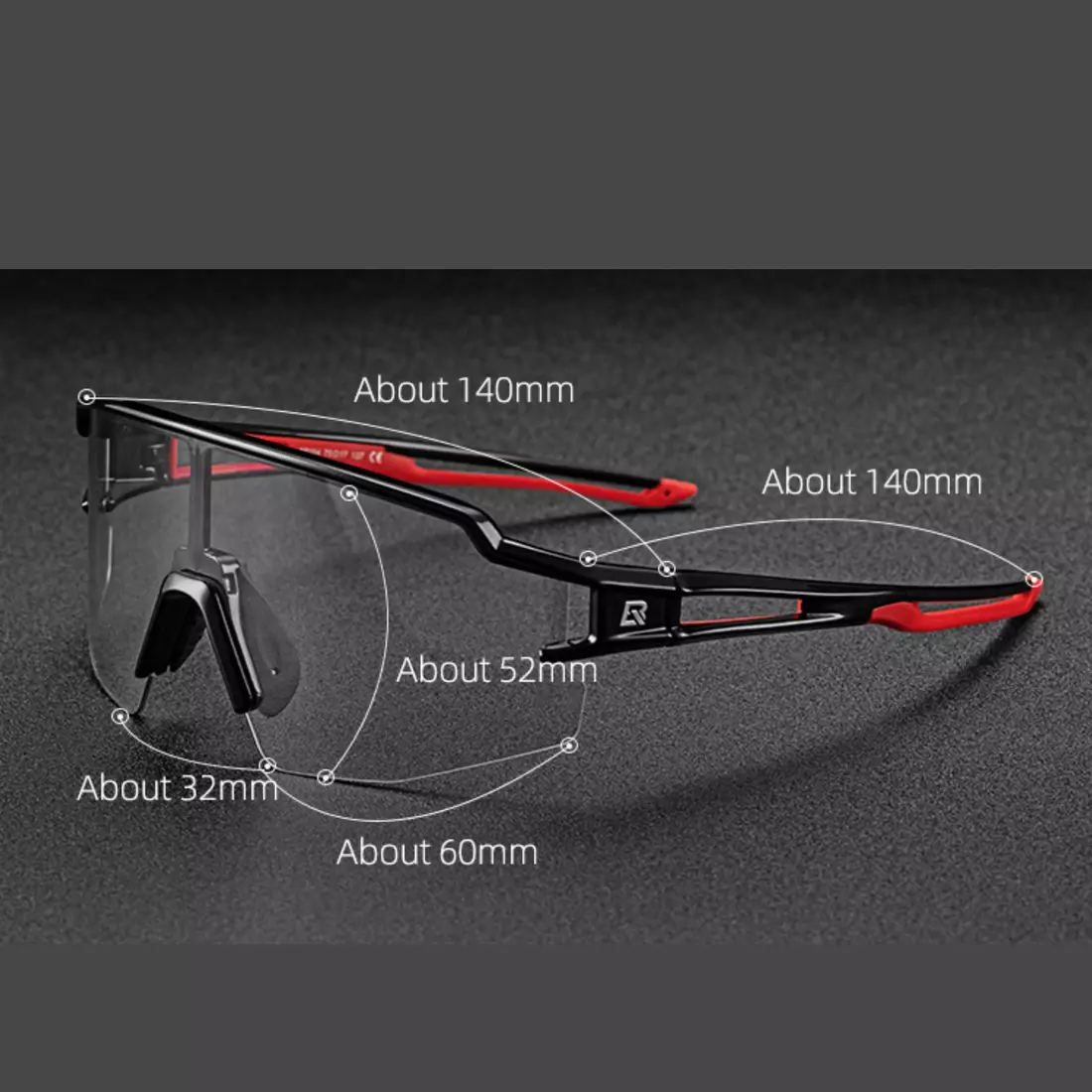 Rockbros 10175 Sportbrille mit Photochrom + Korrektureinsatz schwarz