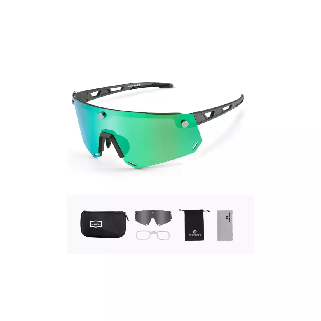 Rockbros SP213GY Fahrrad / Sportbrille mit polarisiertem schwarz