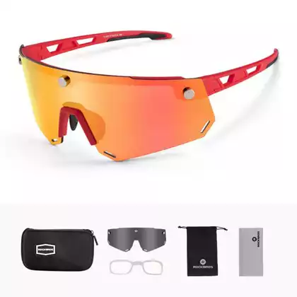 Rockbros SP213RB Fahrrad / Sportbrille mit polarisiertem rot 