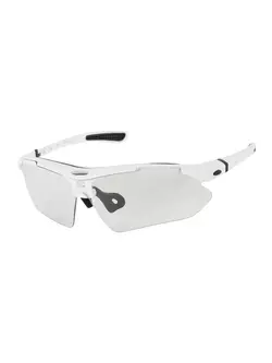 Rockbros Sportbrille mit Photochrom + Korrektureinsatz Weiß 10142
