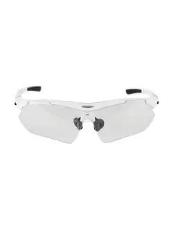 Rockbros Sportbrille mit Photochrom + Korrektureinsatz Weiß 10142