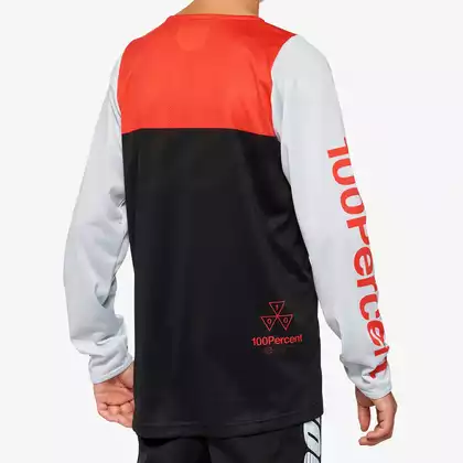 100% R-CORE Youth Junior-Radtrikot mit langen Ärmeln, black racer red 