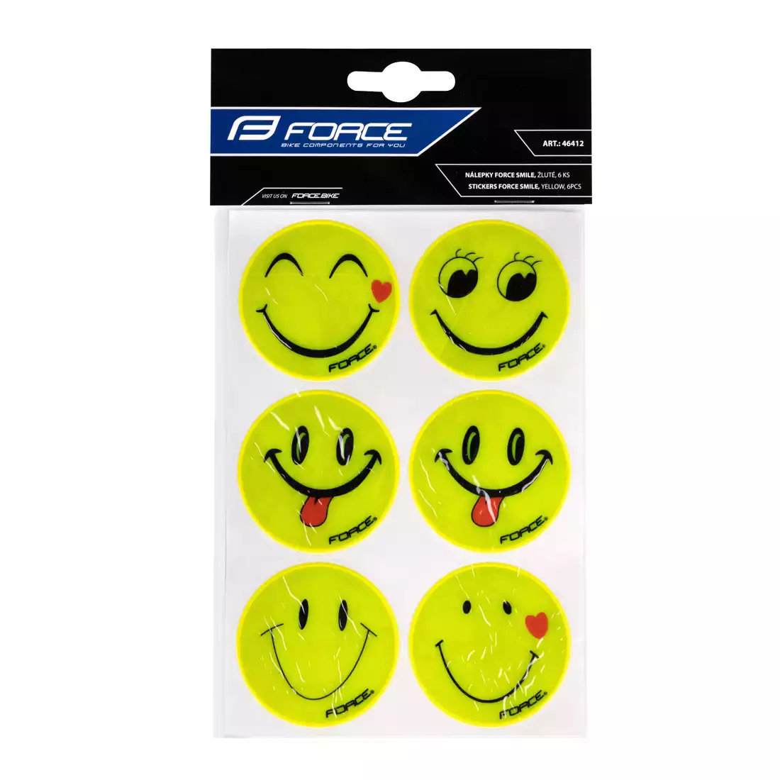 FORCE SMILE Gelbes reflektierendes Aufkleber-Set, fluo