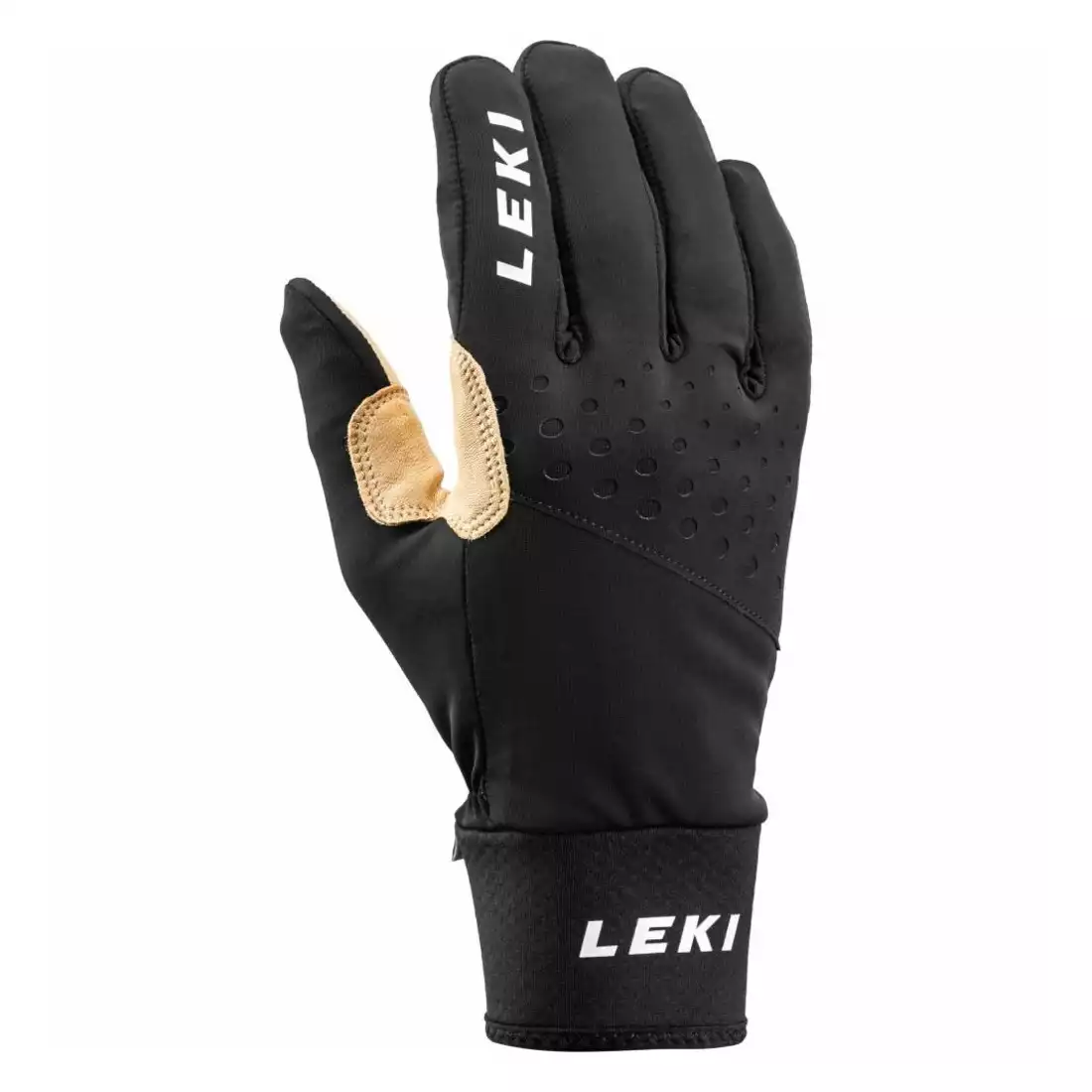 LEKI Nordic Race Premium Winterhandschuhe, schwarz und beige