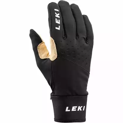 LEKI Nordic Race Premium Winterhandschuhe, schwarz und beige