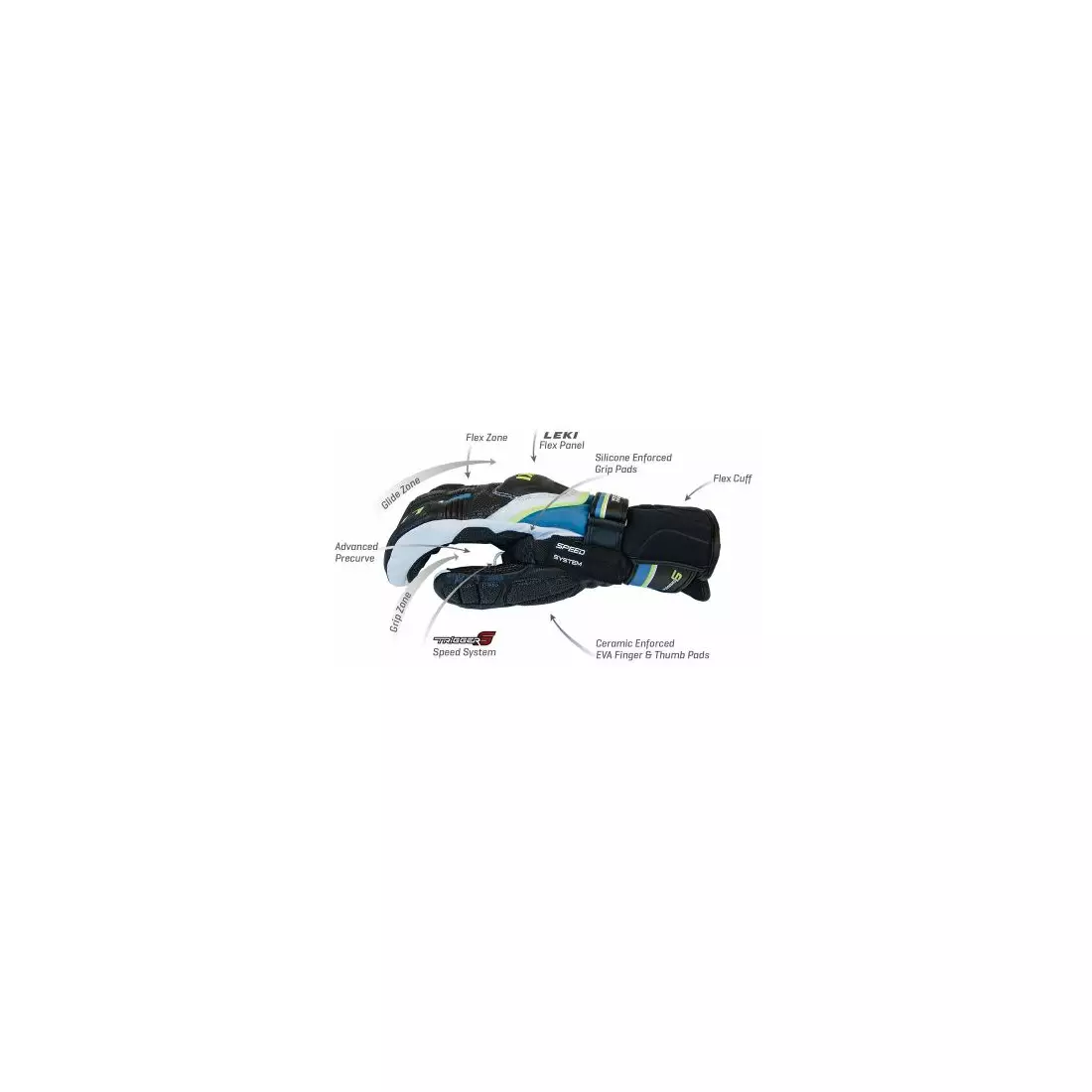 LEKI Skihandschuhe WCR Flex S Speed System, black, 63480144105