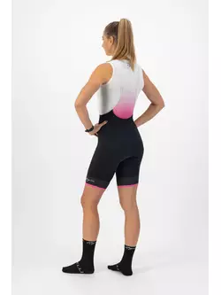 ROGELLI SELECT II Damen-Radhose mit Hosenträgern, schwarz und pink