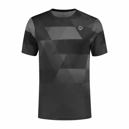 ROGELLI GEOMETRIC Lauf-T-Shirt für Herren, Schwarz