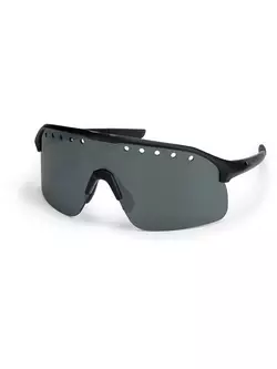 ROGELLI VENTRO Polarisierte Sportbrille mit Wechselgläsern, Schwarz