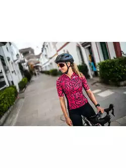 Rogelli ABSTRACT Damen Radtrikot, rosa und schwarz
