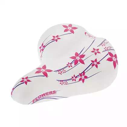 SELLE MONTE GRAPPA AMERICA HAPPY FLOWERS Fahrradsitz für damen, weiß und rosa