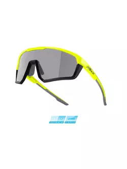 FORCE APEX Selbsttönende Sportbrille, Fluo-Schwarz