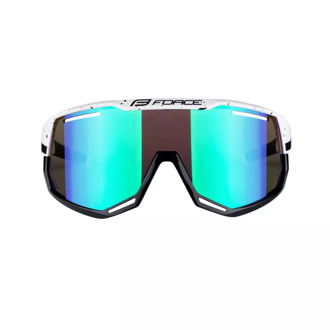 FORCE ATTIC Sportbrille mit Wechselgläsern, Schwarz und weiß
