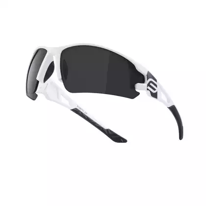 FORCE CALIBER Sportbrille, schwarze Gläser, weiß
