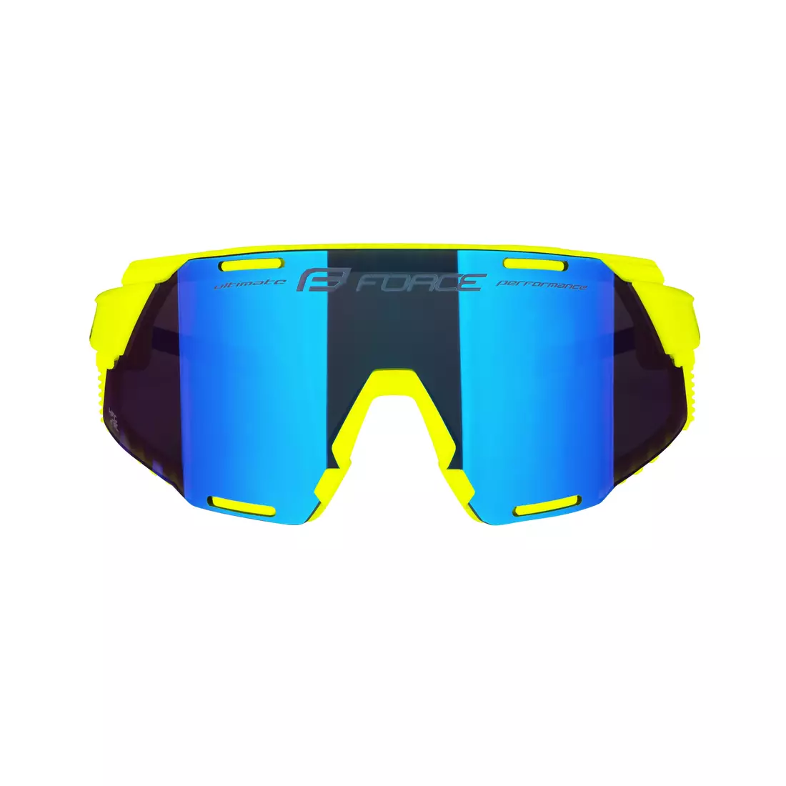 FORCE GRIP Sportbrille, blaue REVO-Gläser, fluo