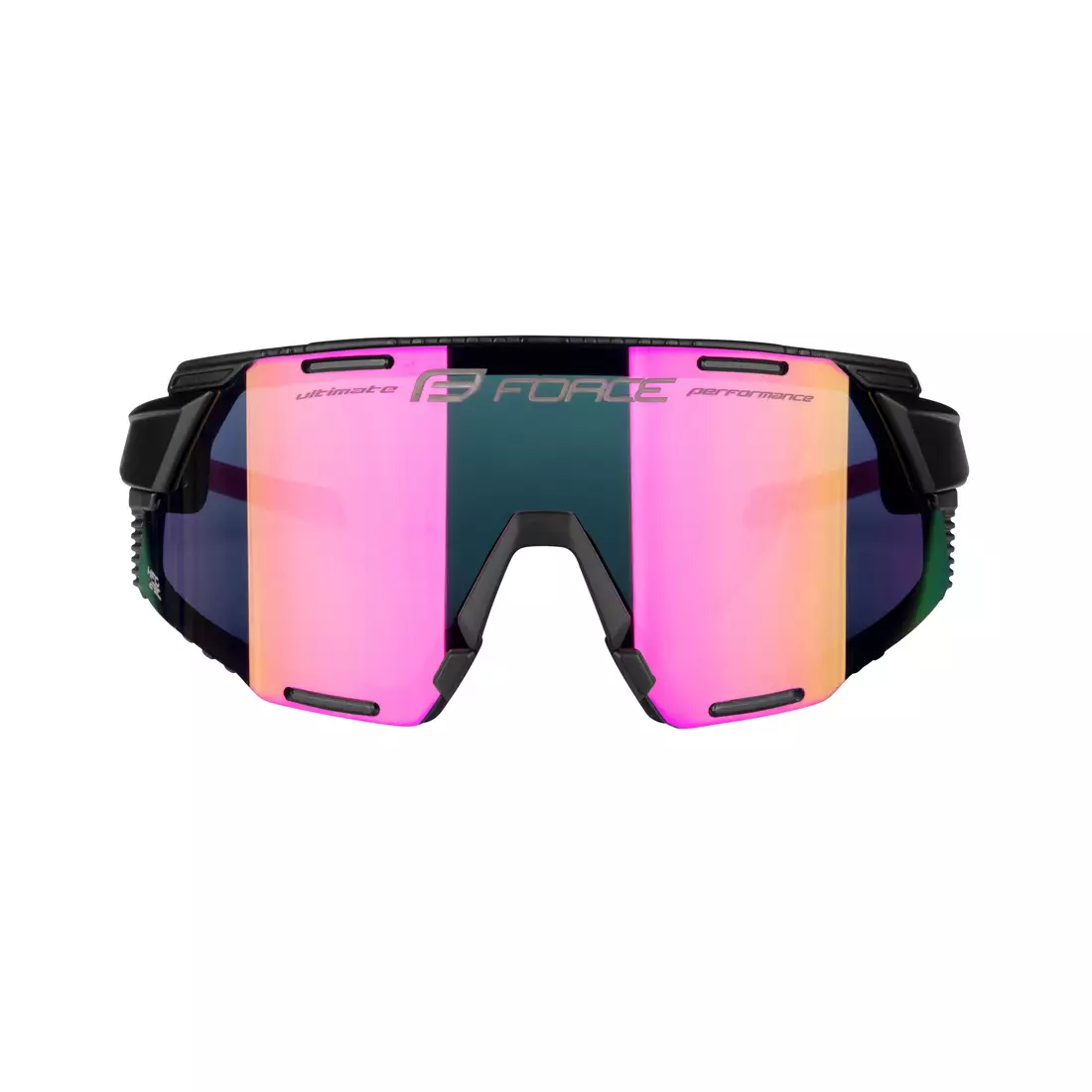 FORCE GRIP Sportbrille, lila REVO-Gläser, schwarz und rosa