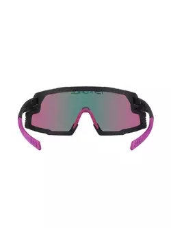 FORCE GRIP Sportbrille, lila REVO-Gläser, schwarz und rosa