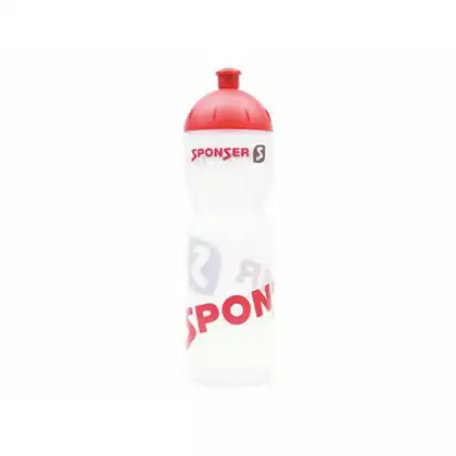 SPONSER NETTO fahrrad wasserflasche 750 ml, transparent weiß/rot