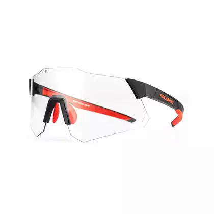 Rockbros 14110001002 Sportbrille mit Photochrom + Korrektureinsatz schwarz-rot