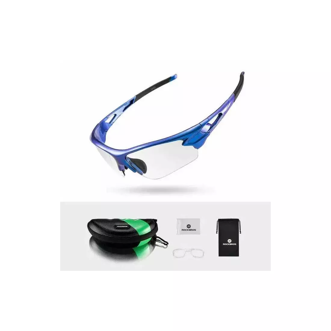 Rockbros Fahrrad-/Sportbrille mit photochromem Blau 10069