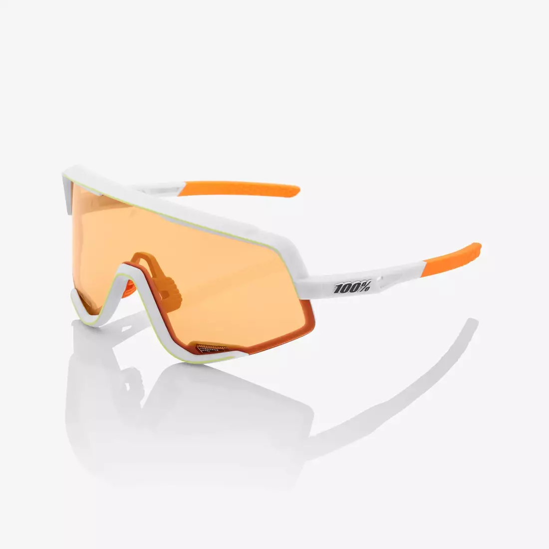 100% GLENDALE Soft Tact Oxyfire White Fahrrad-/Sportbrille, Weiß