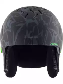 ALPINA PIZI kinder ski-/snowboardhelm, black-green camo matt