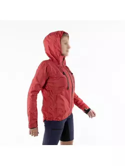 KAYMAQ J2WH Regen-Radjacke mit Kapuze für Damen, rot