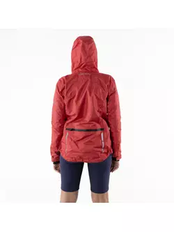 KAYMAQ J2WH Regen-Radjacke mit Kapuze für Damen, rot
