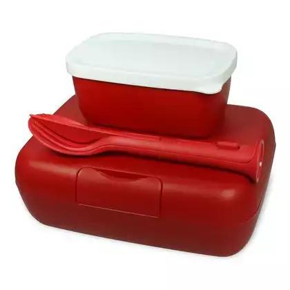 Koziol Candy Ready Dsred Lunchbox mit Behälter und Besteck, rot