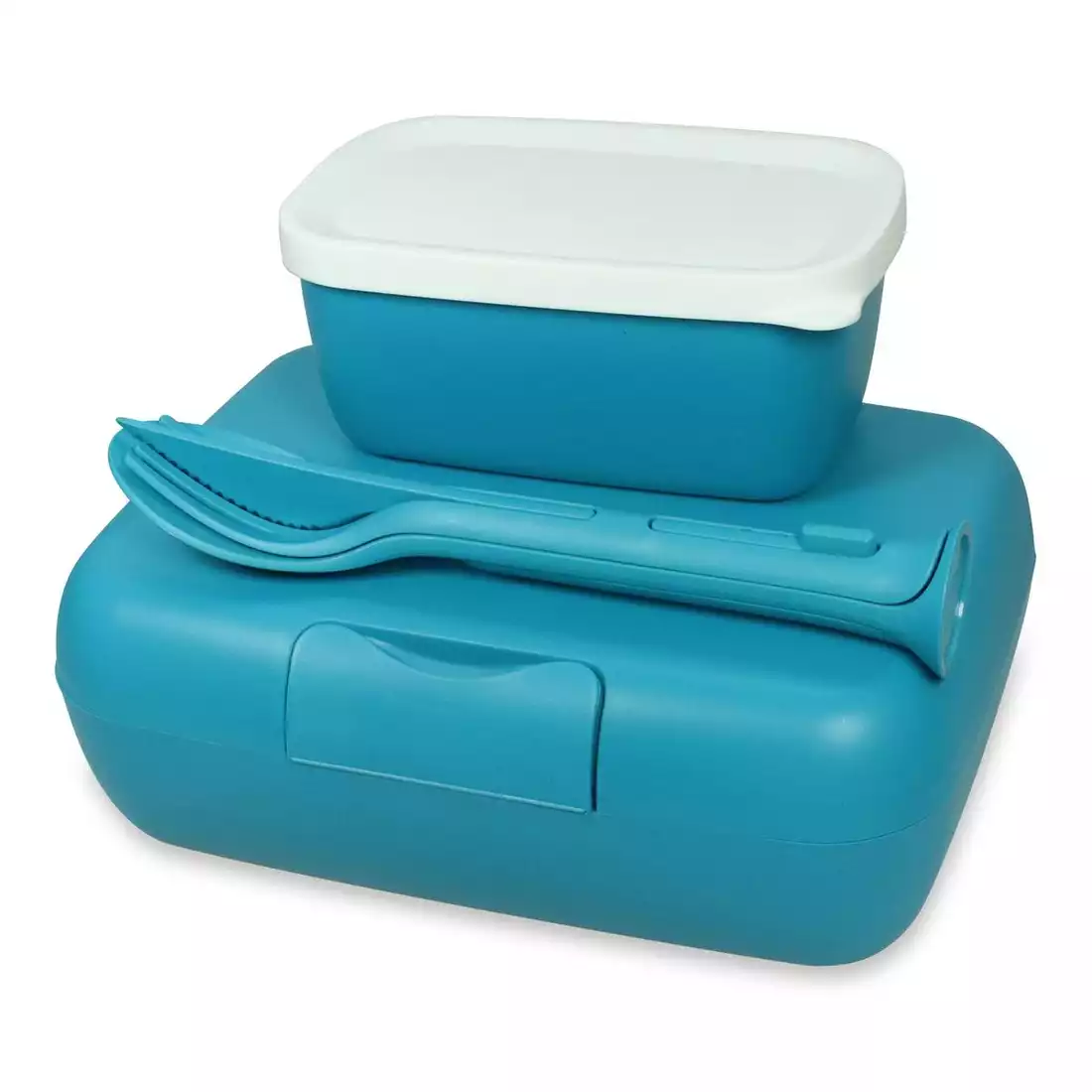 Koziol Candy Ready Ocean Lunchbox mit Behälter und Besteck, blau
