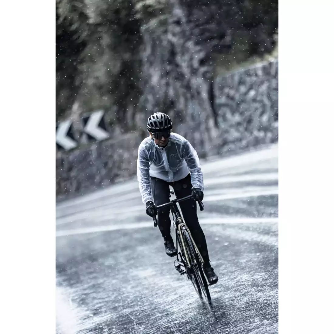 Rogelli EMERGENCY Fahrradregenjacke für Damen, weiß, transparent