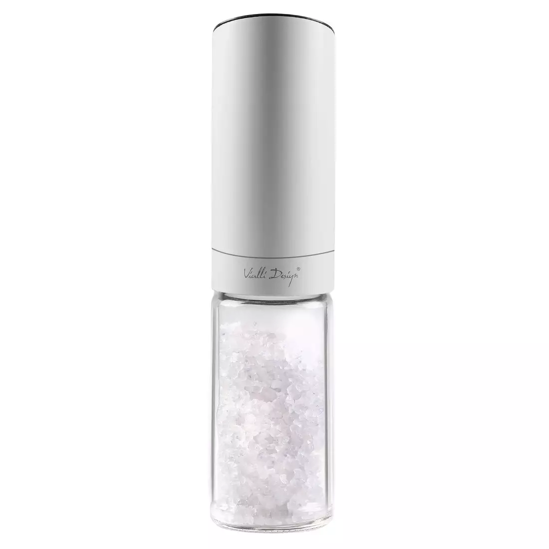 VIALLI DESIGN SOHO Elektrische Salz- und Pfeffermühle aus Schwerkraftstahl Weiß