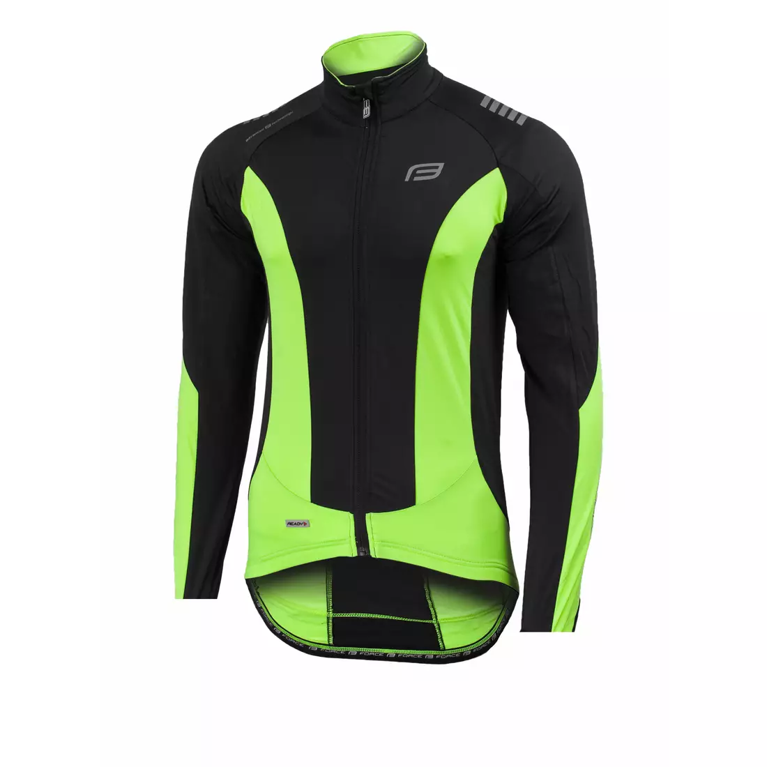 FORCE X68 – 89983 – isoliertes Fahrrad-Sweatshirt für Herren – Farbe: Schwarz-Fluor