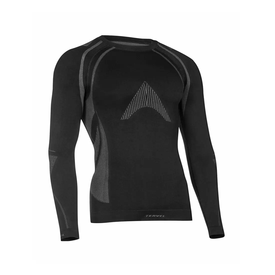TERVEL - OPTILINE MOD-02 - Herren-Thermo-T-Shirt mit langen Ärmeln, Farbe: Schwarz und Grau