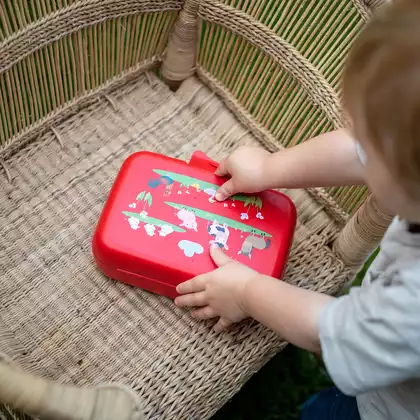 Koziol Candy L Farm Kinder-lunchbox, rot