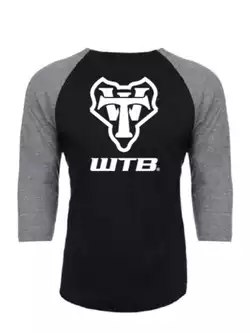 WTB RAGLAN Damen T-Shirt mit 3/4 Ärmeln, grau schwarz