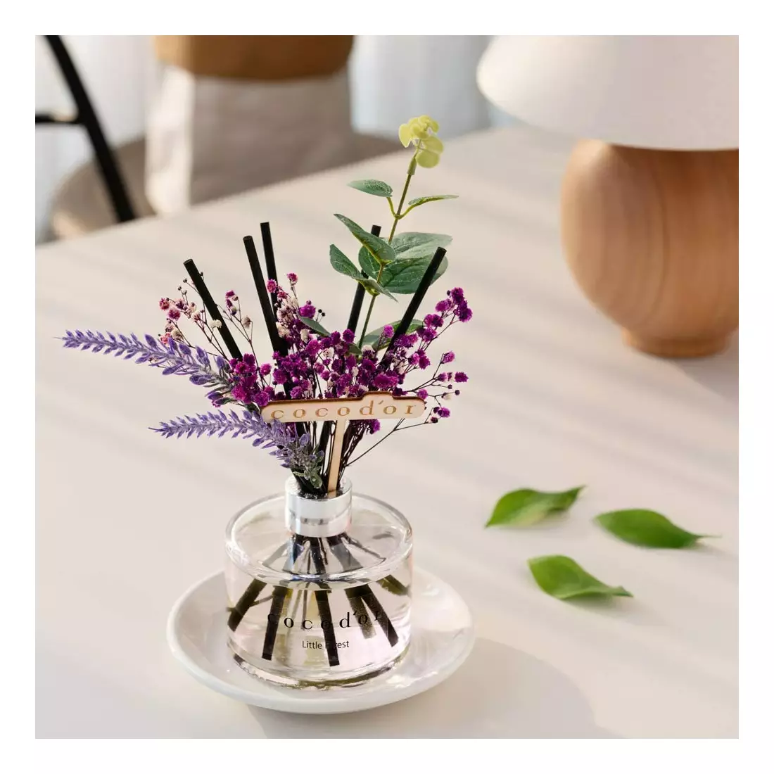 COCODOR aromadiffusor mit sticks und blüten flower lavender, pure cotton 200 ml