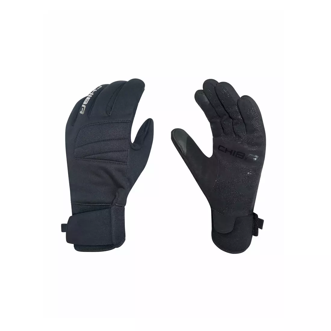 CHIBA CLASSIC warm winter bicycle gloves, schwarz und silber