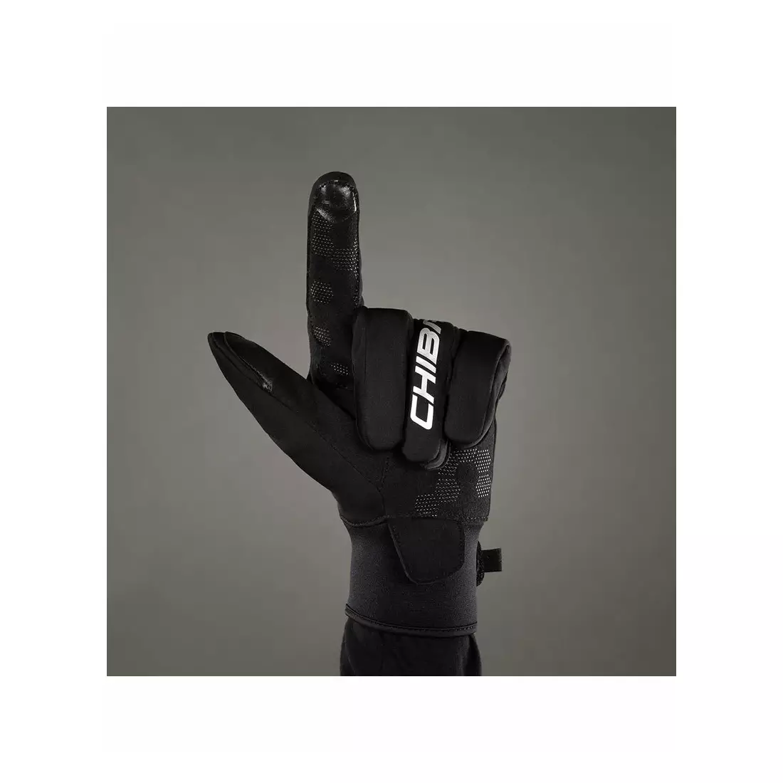 CHIBA CLASSIC warm winter bicycle gloves, schwarz und silber