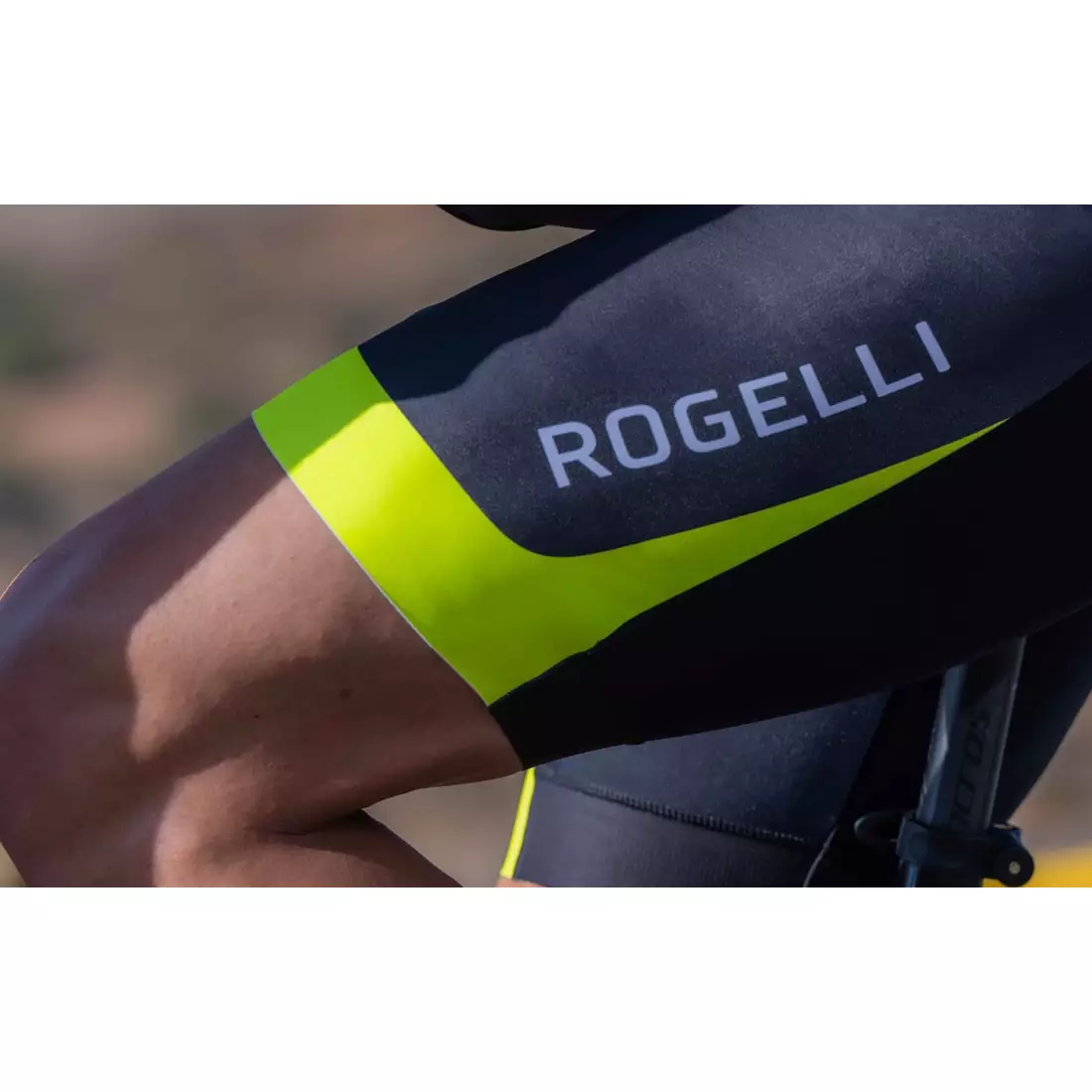 Rogelli FUSE II Radsport-Trägerhose für Herren, Schwarz und Gelb