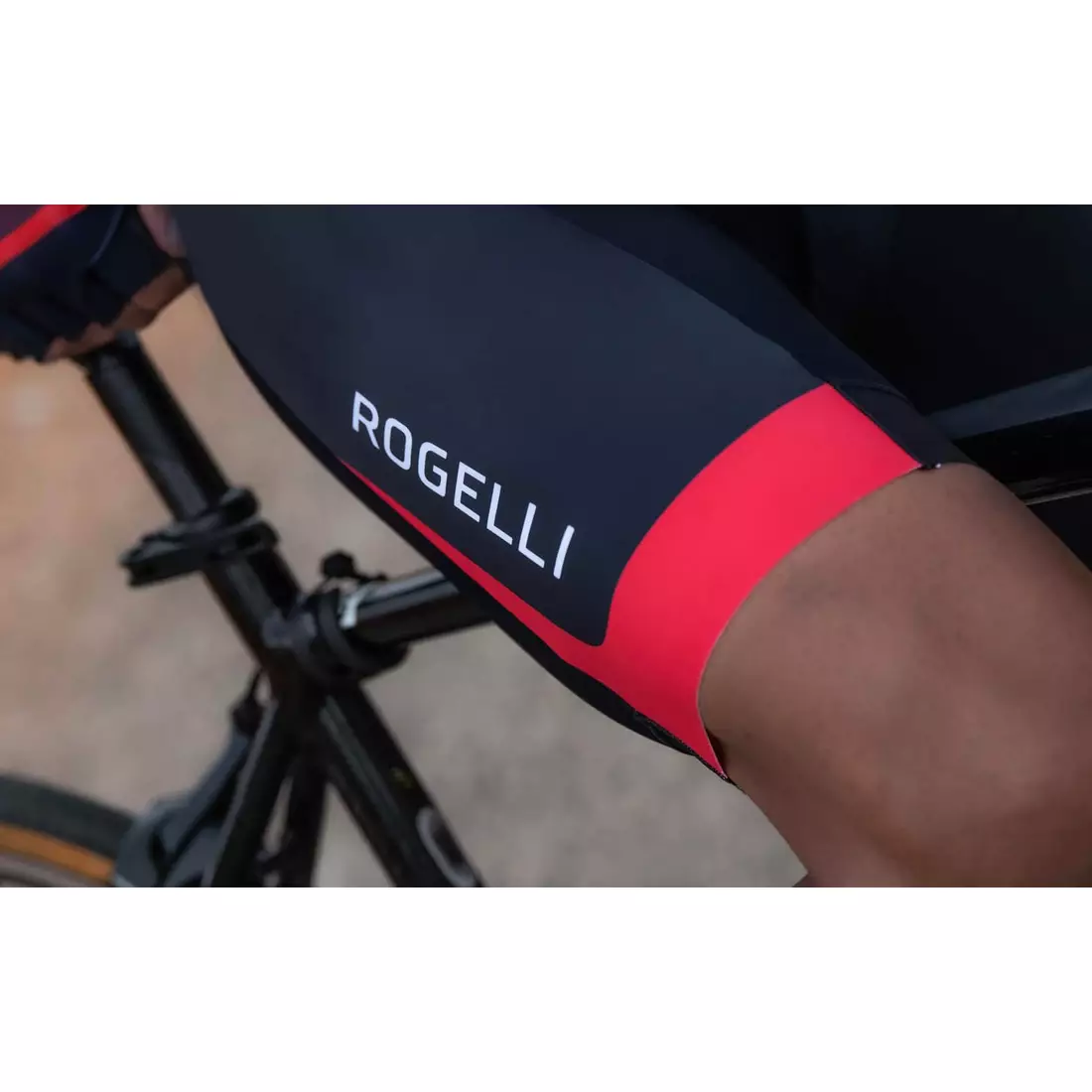 Rogelli FUSE II Radsport-Trägerhose für Herren, Schwarz und Rot
