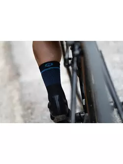 Rogelli HERO II Fahrrad-/Sportsocken, Schwarz und blau
