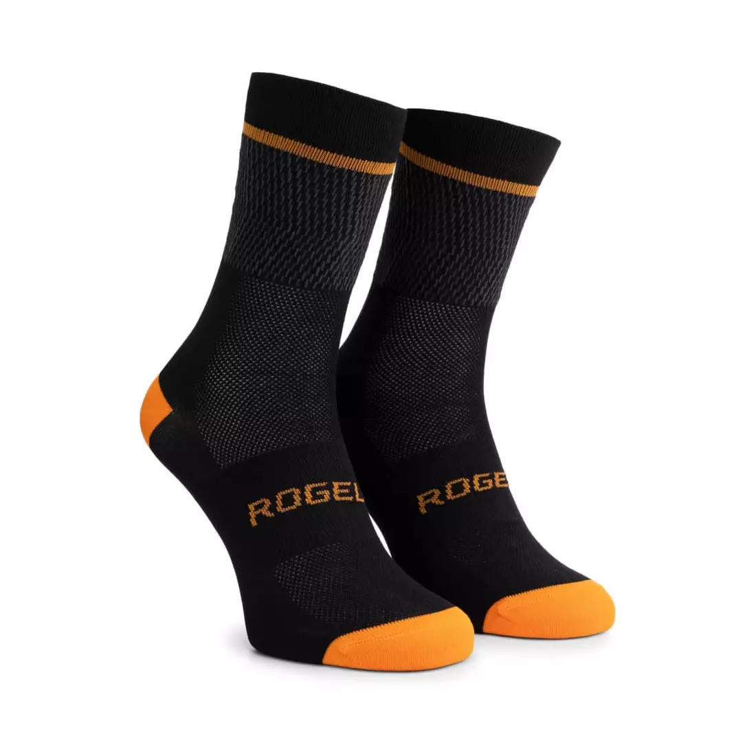 Rogelli HERO II Fahrrad-/Sportsocken, schwarz und orange