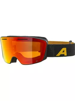 ALPINA Ski-/Snowboardbrille, Kontrastverstärkung NENDAZ Q-LITE BLACK-YELLOW MATT Glas Q-LITE RED S2