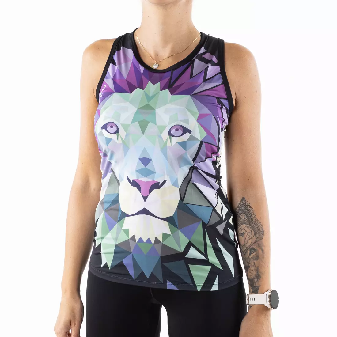 KAYMAQ POLYGONAL LION Damen Tank Top Sportshirt mit Schultergurten