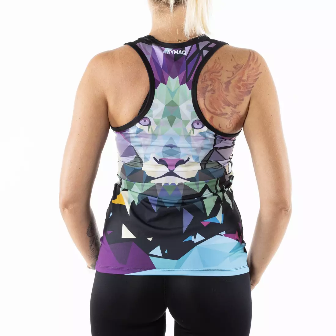 KAYMAQ POLYGONAL LION Damen Tank Top Sportshirt mit Schultergurten