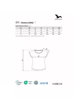MALFINI CHANCE GRS Damen Sport T-Shirt, Kurzarm, Mikro-Polyester aus Recycling-Material, Sunset-Melange 811M912
