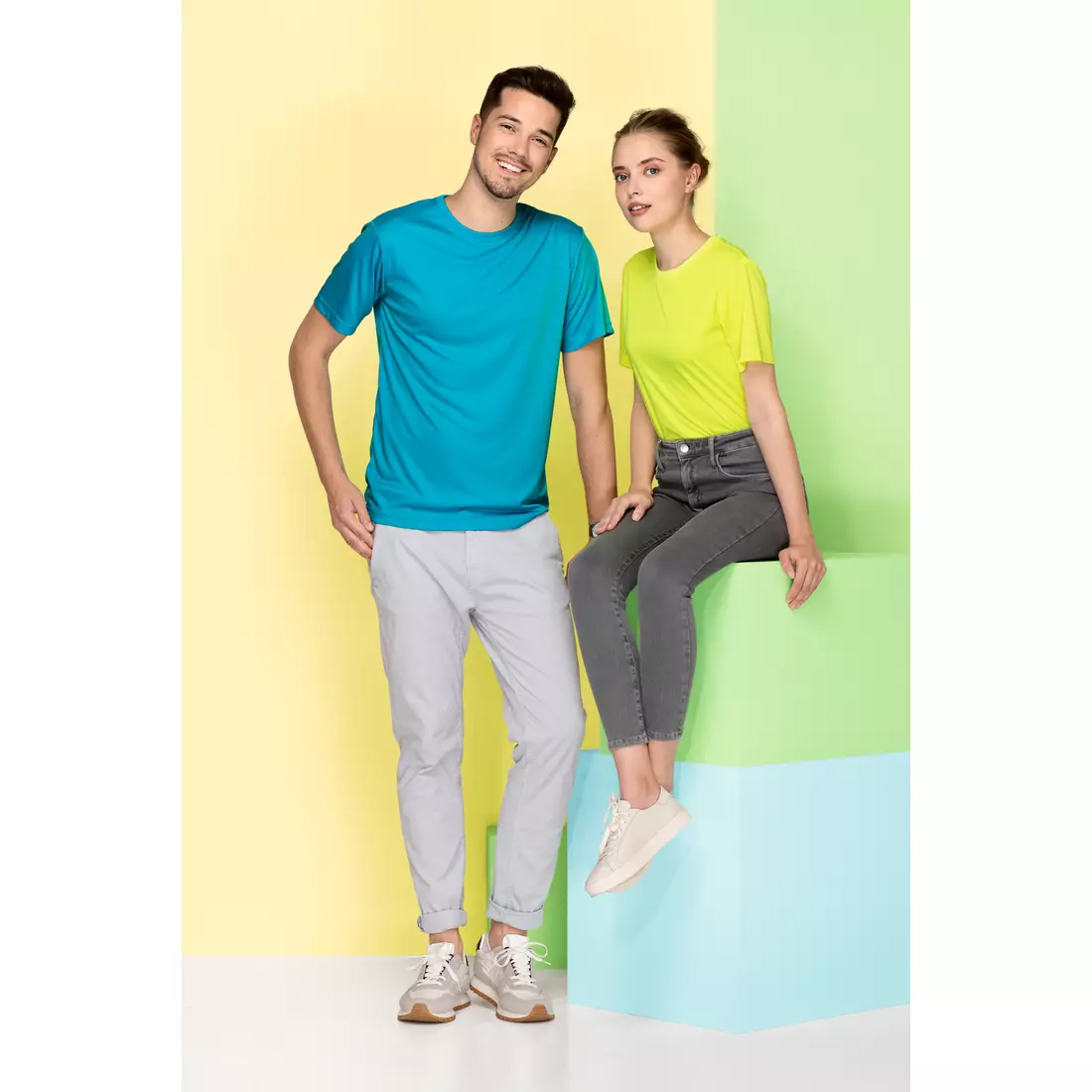 PICCOLIO PIXEL Sport T-Shirt, Kurzarm, Herren, Neon Orange, 100 % Polyester P819112